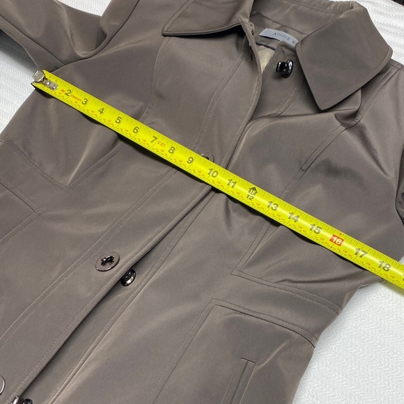 Anne Klein Trench Coat Trenchcoat Side Pockets Toggle Taupe Brown Size Small - Picture 13 of 14